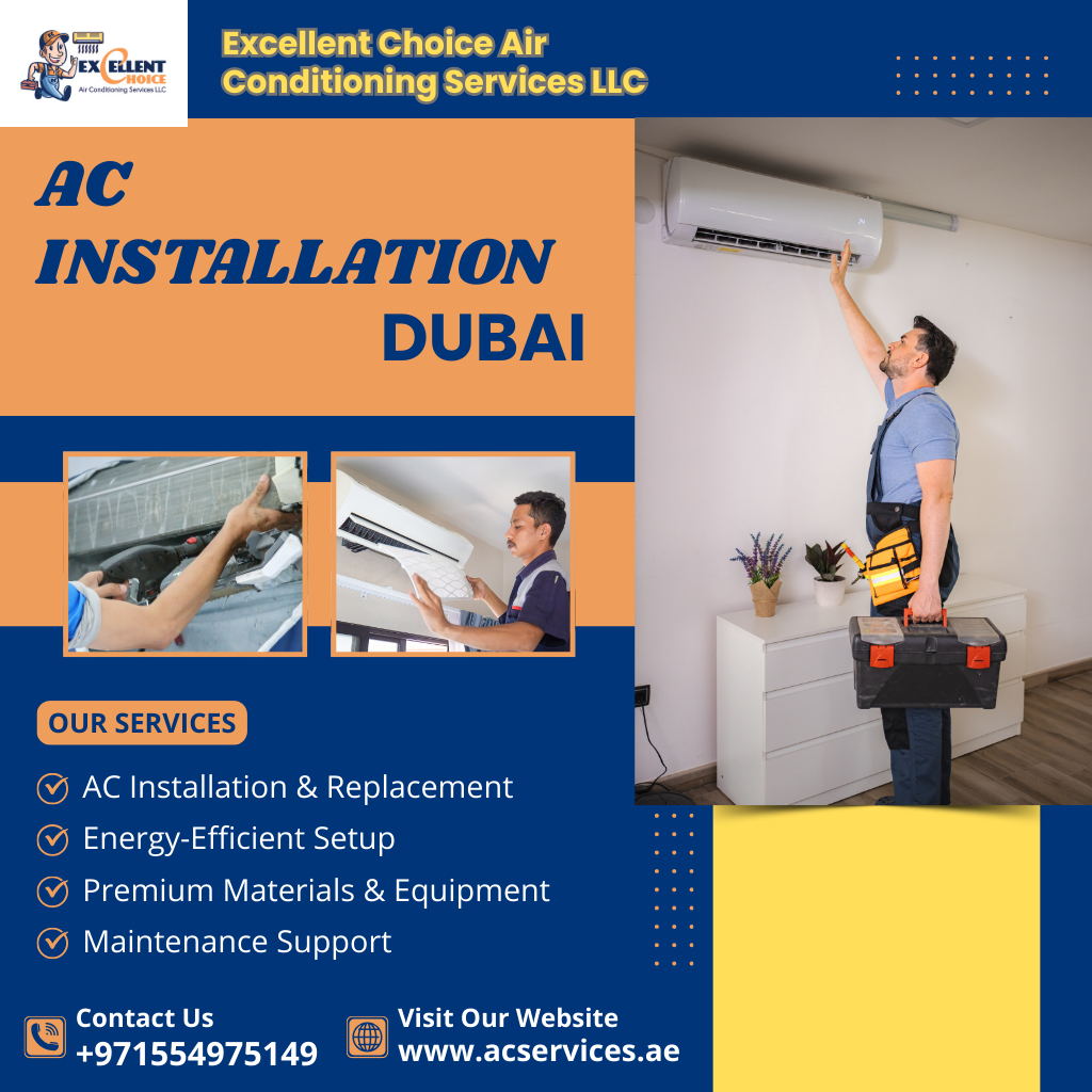 AC installation Dubai | +971554975149