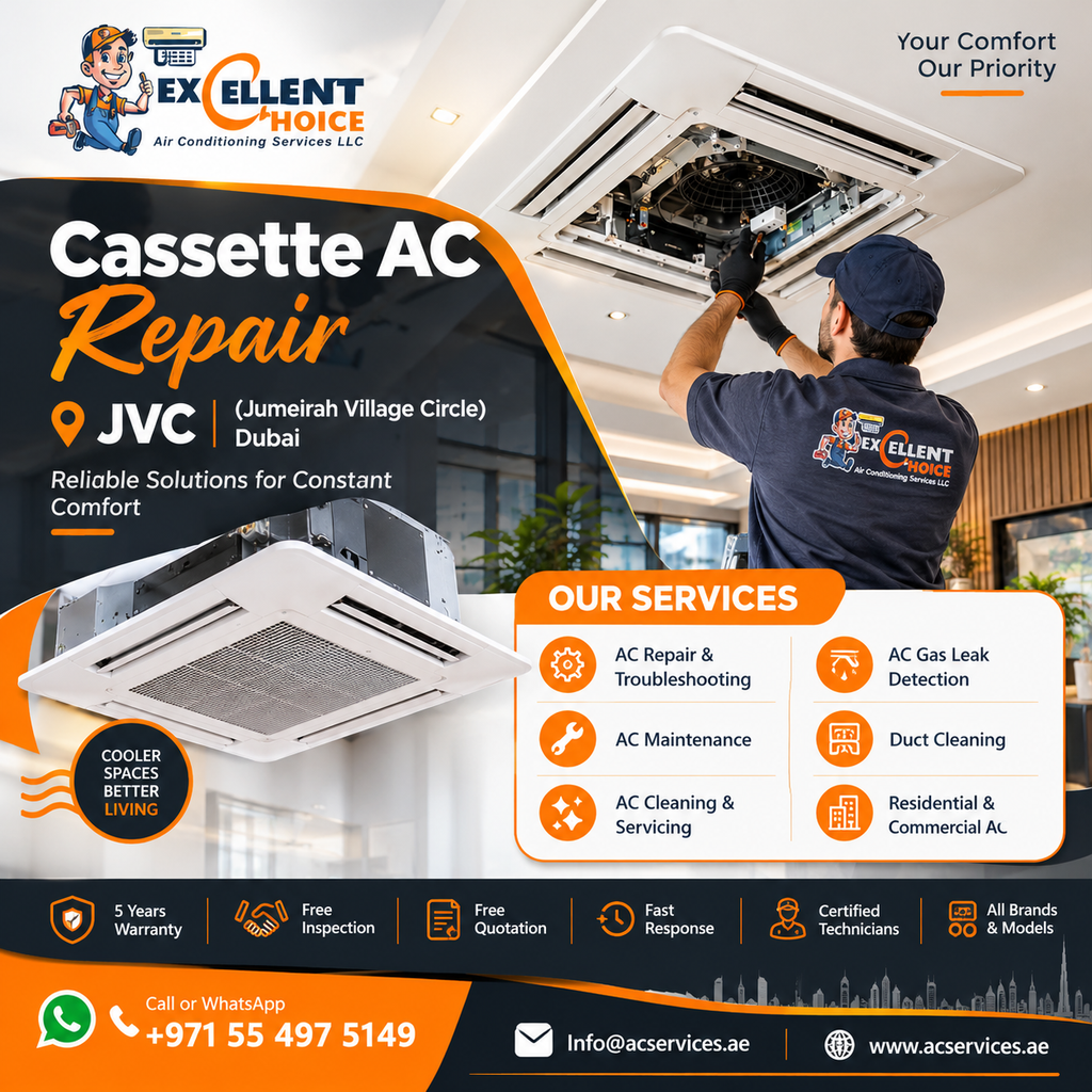 Cassette AC Repair JVC(Jumeirah village Circle) Dubai